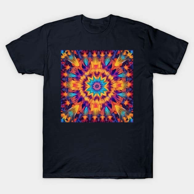 Trippy Spiritual Kaleidoscope Pattern T-Shirt by craftydesigns